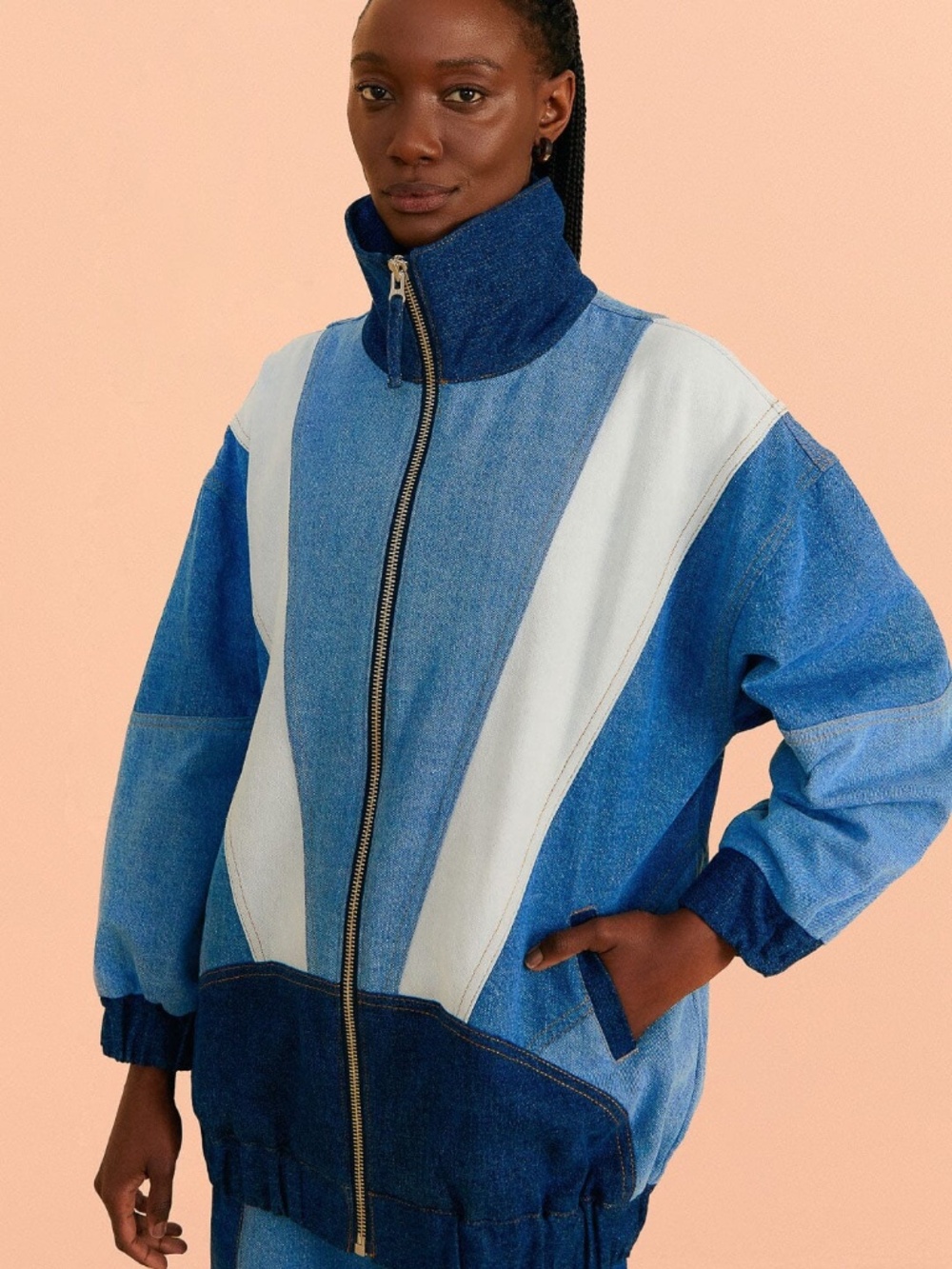 Retro Farm Rio Patchwork Denim Jacket
